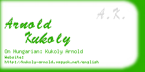 arnold kukoly business card